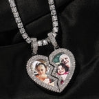 magnetic necklace for couples custom heart photo pendant nowadaysfashion
