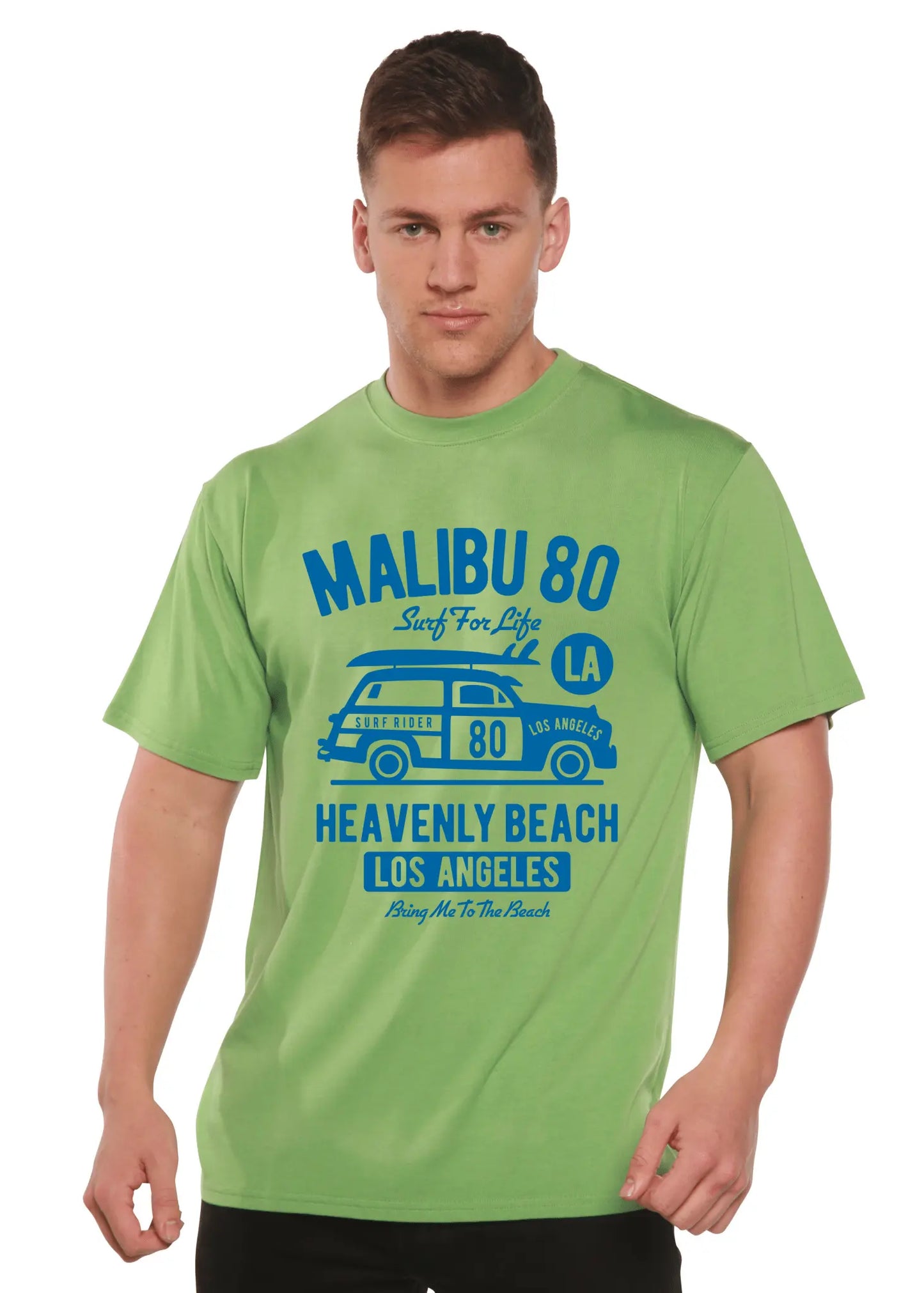 Malibu 80 Men's Bamboo Viscose/Organic Cotton Short Sleeve Graphic T-Shirt - Blade & Thread