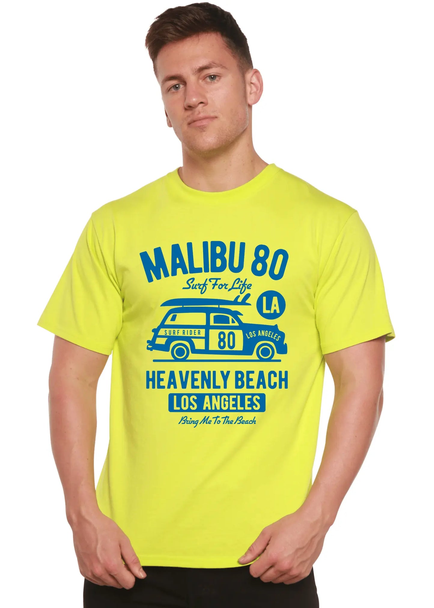 Malibu 80 Men's Bamboo Viscose/Organic Cotton Short Sleeve Graphic T-Shirt - Blade & Thread