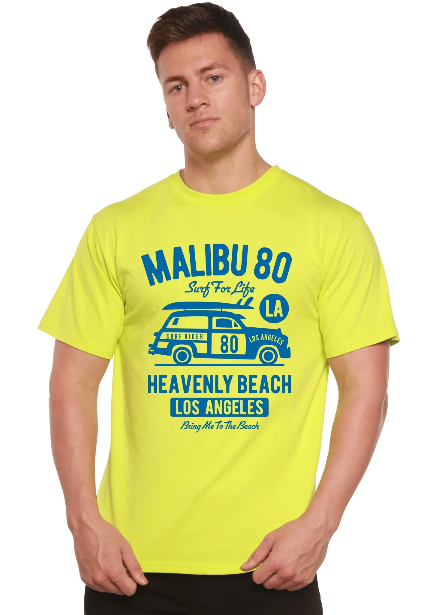 Malibu 80 Men's Bamboo Viscose/Organic Cotton Short Sleeve Graphic T-Shirt - Blade & Thread