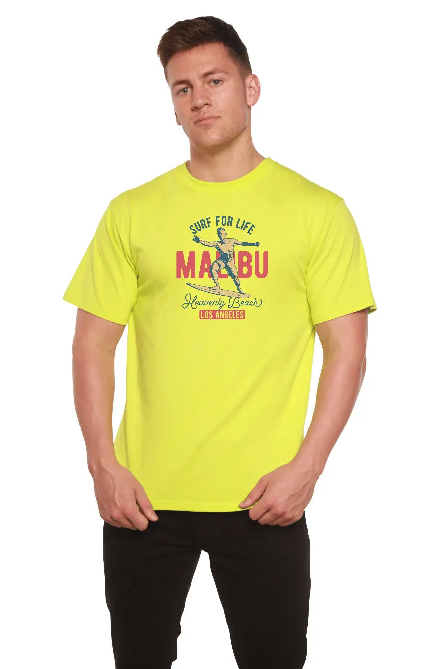 MALIBU Men's Bamboo Viscose/Organic Cotton Short Sleeve Graphic T-Shirt - Blade & Thread
