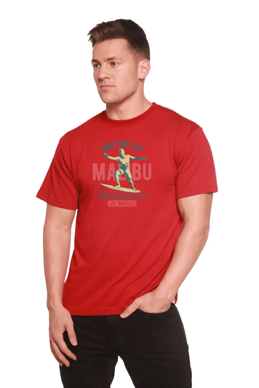 MALIBU Men's Bamboo Viscose/Organic Cotton Short Sleeve Graphic T-Shirt - Blade & Thread