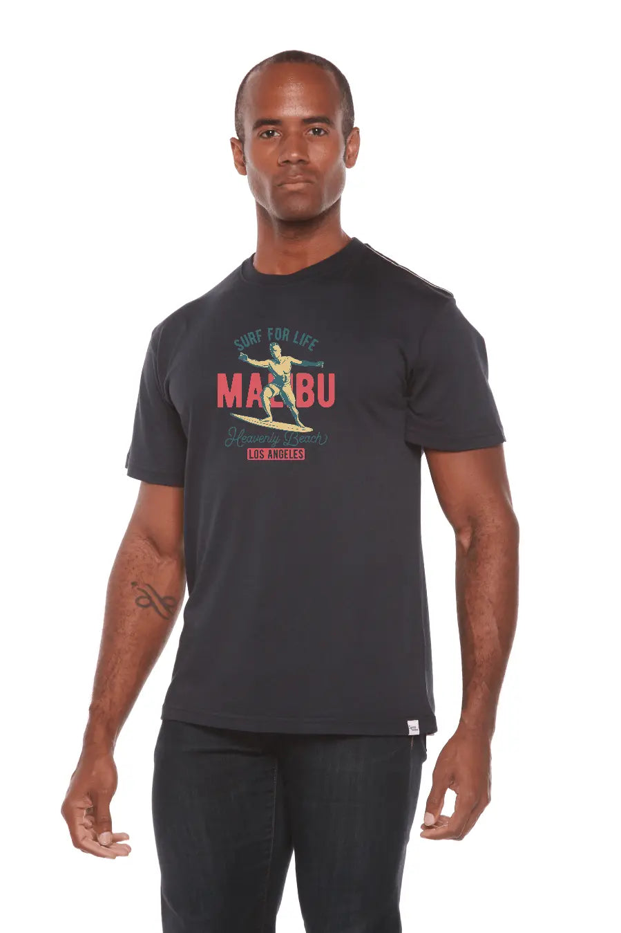 MALIBU Men's Bamboo Viscose/Organic Cotton Short Sleeve Graphic T-Shirt Spun Bamboo