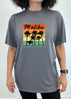 Malibu Unisex Bamboo Viscose/Organic Cotton Short Sleeve Graphic T-Shirt Spun Bamboo
