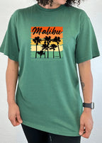 Malibu Unisex Bamboo Viscose/Organic Cotton Short Sleeve Graphic T-Shirt Spun Bamboo