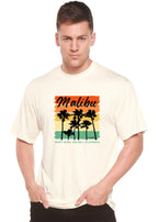 Malibu Unisex Bamboo Viscose/Organic Cotton Short Sleeve Graphic T-Shirt Spun Bamboo