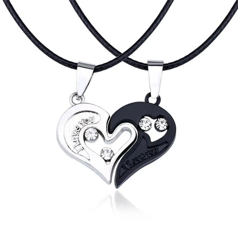 matching necklaces for couples necklaces I Love You Heart-shaped Pendant Choker For Women Gift 1 Pair nowadaysfashion