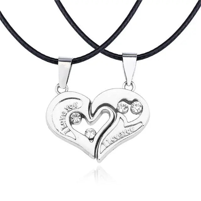 matching necklaces for couples necklaces I Love You Heart-shaped Pendant Choker For Women Gift 1 Pair - Blade & Thread