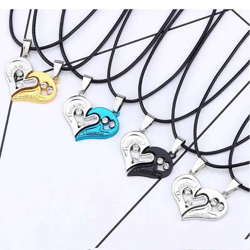 matching necklaces for couples necklaces I Love You Heart-shaped Pendant Choker For Women Gift 1 Pair nowadaysfashion
