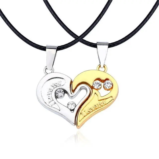 matching necklaces for couples necklaces I Love You Heart-shaped Pendant Choker For Women Gift 1 Pair nowadaysfashion