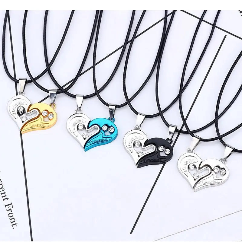 matching necklaces for couples necklaces I Love You Heart-shaped Pendant Choker For Women Gift 1 Pair - Blade & Thread