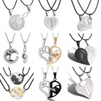 matching necklaces for couples necklaces Splice 2 PCS/Set Cat Moon Heart Pendant nowadaysfashion