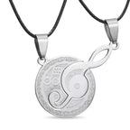 matching necklaces for couples necklaces Splice 2 PCS/Set Cat Moon Heart Pendant nowadaysfashion