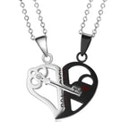 matching necklaces for couples necklaces Splice 2 PCS/Set Cat Moon Heart Pendant nowadaysfashion