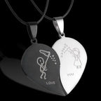 matching necklaces for couples necklaces Splice 2 PCS/Set Cat Moon Heart Pendant nowadaysfashion