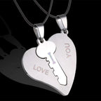 matching necklaces for couples necklaces Splice 2 PCS/Set Cat Moon Heart Pendant nowadaysfashion