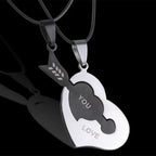 matching necklaces for couples necklaces Splice 2 PCS/Set Cat Moon Heart Pendant nowadaysfashion