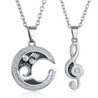 matching necklaces for couples necklaces Splice 2 PCS/Set Cat Moon Heart Pendant nowadaysfashion