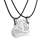 matching necklaces for couples necklaces Splice 2 PCS/Set Cat Moon Heart Pendant nowadaysfashion