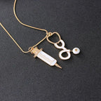 Medical Stethoscope Syringe Hospital Style Pendant Necklace nowadaysfashion