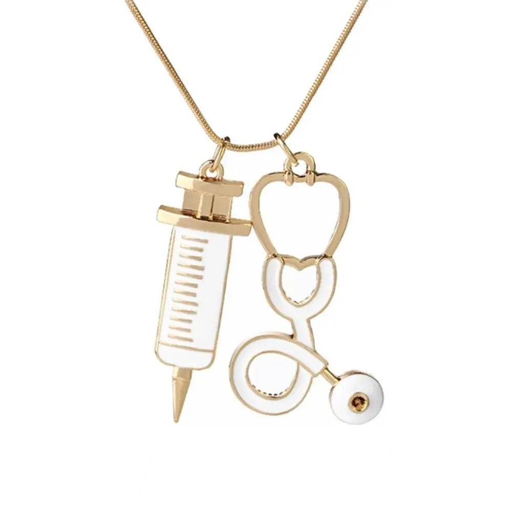 Medical Stethoscope Syringe Hospital Style Pendant Necklace - Blade & Thread