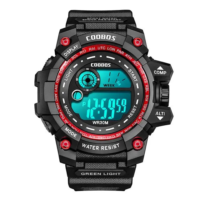 Men Sport Watch High-end Silicone Strap Military Wrist Watch Calendar Waterproof Digital Watch nowadaysfashion