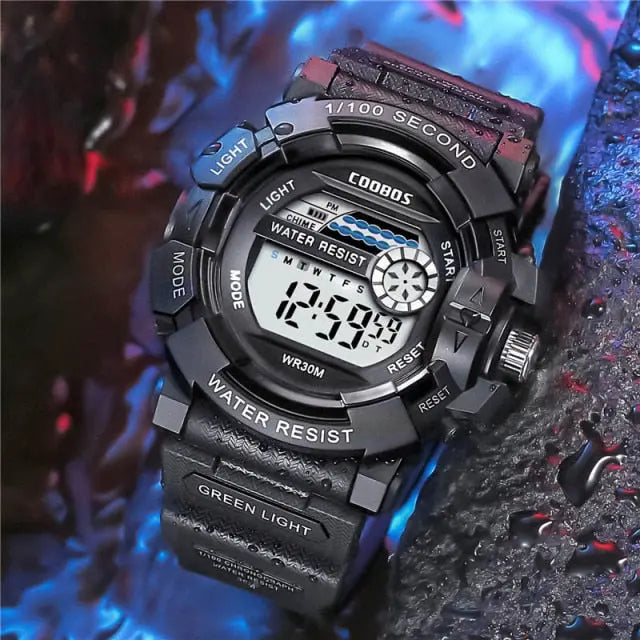 Men Sport Watch High-end Silicone Strap Military Wrist Watch Calendar Waterproof Digital Watch nowadaysfashion