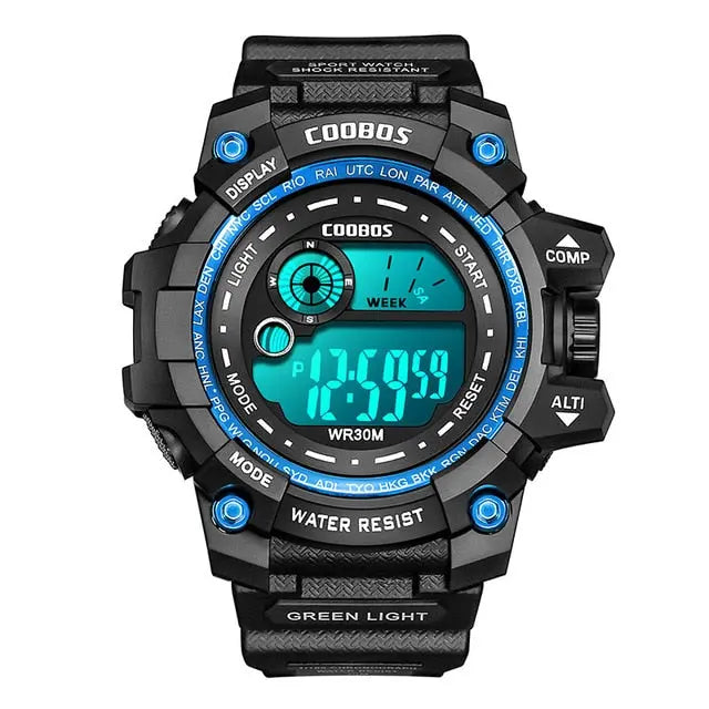 Men Sport Watch High-end Silicone Strap Military Wrist Watch Calendar Waterproof Digital Watch nowadaysfashion