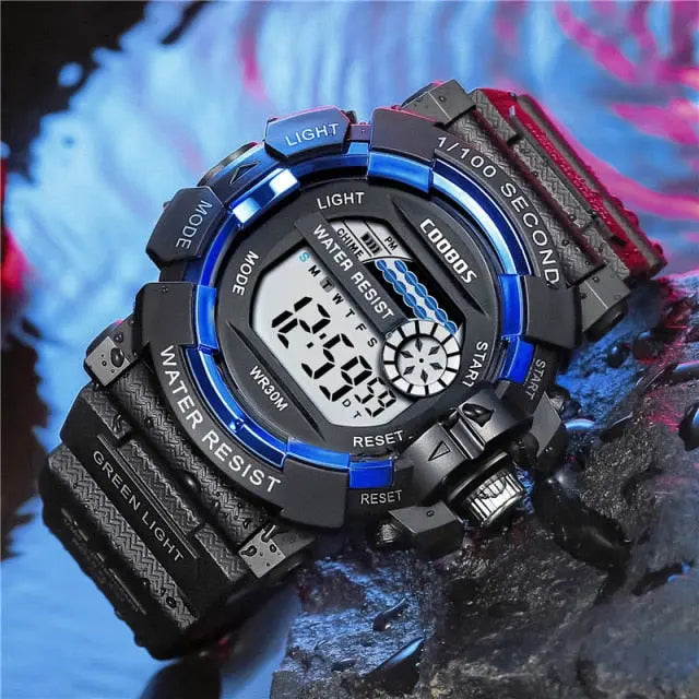 Men Sport Watch High-end Silicone Strap Military Wrist Watch Calendar Waterproof Digital Watch nowadaysfashion