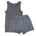 Men's Bamboo Underwear Set - Tank Top + Boxers in Charcoal Grey Color Spun Bamboo