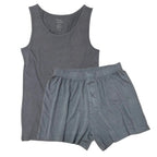 Men's Bamboo Underwear Set - Tank Top + Boxers in Charcoal Grey Color Spun Bamboo