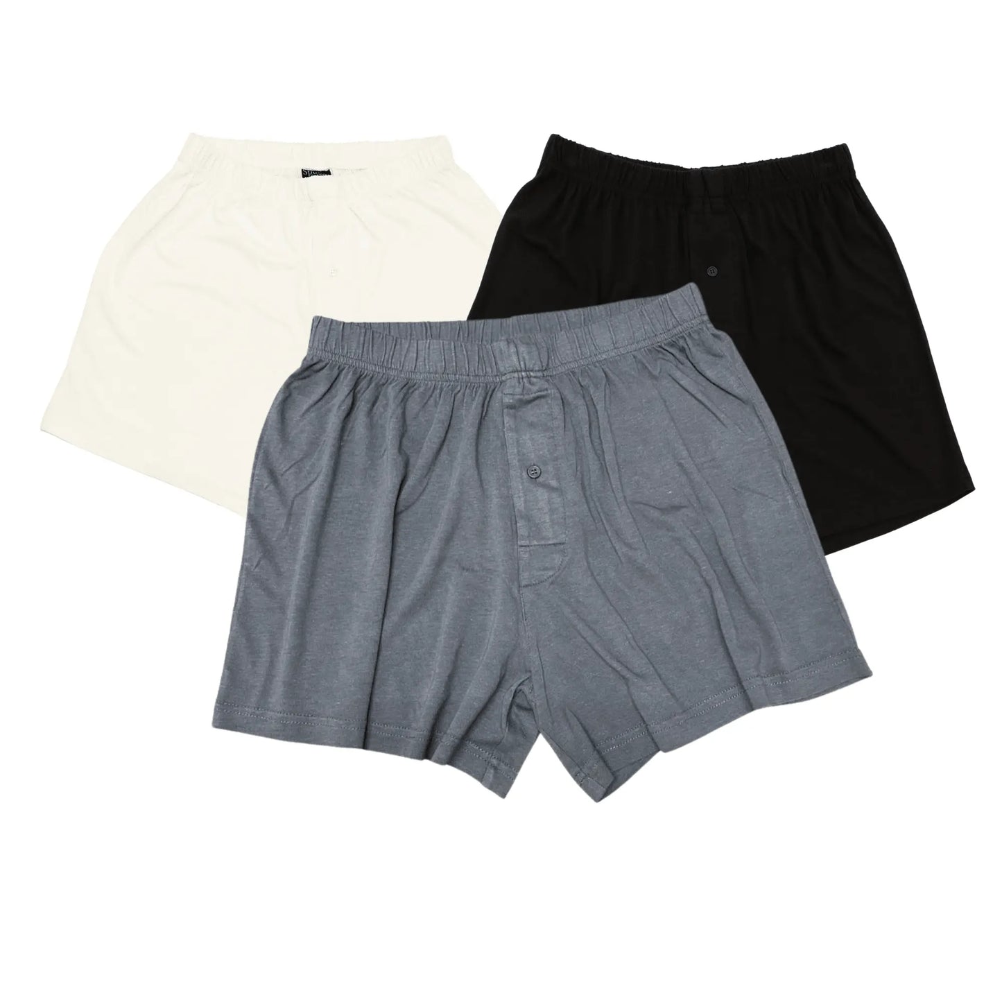 Men's Bamboo Viscose Boxers - 3-Pack Mixed Colors - Cream, Charcoal, Black - Blade & Thread