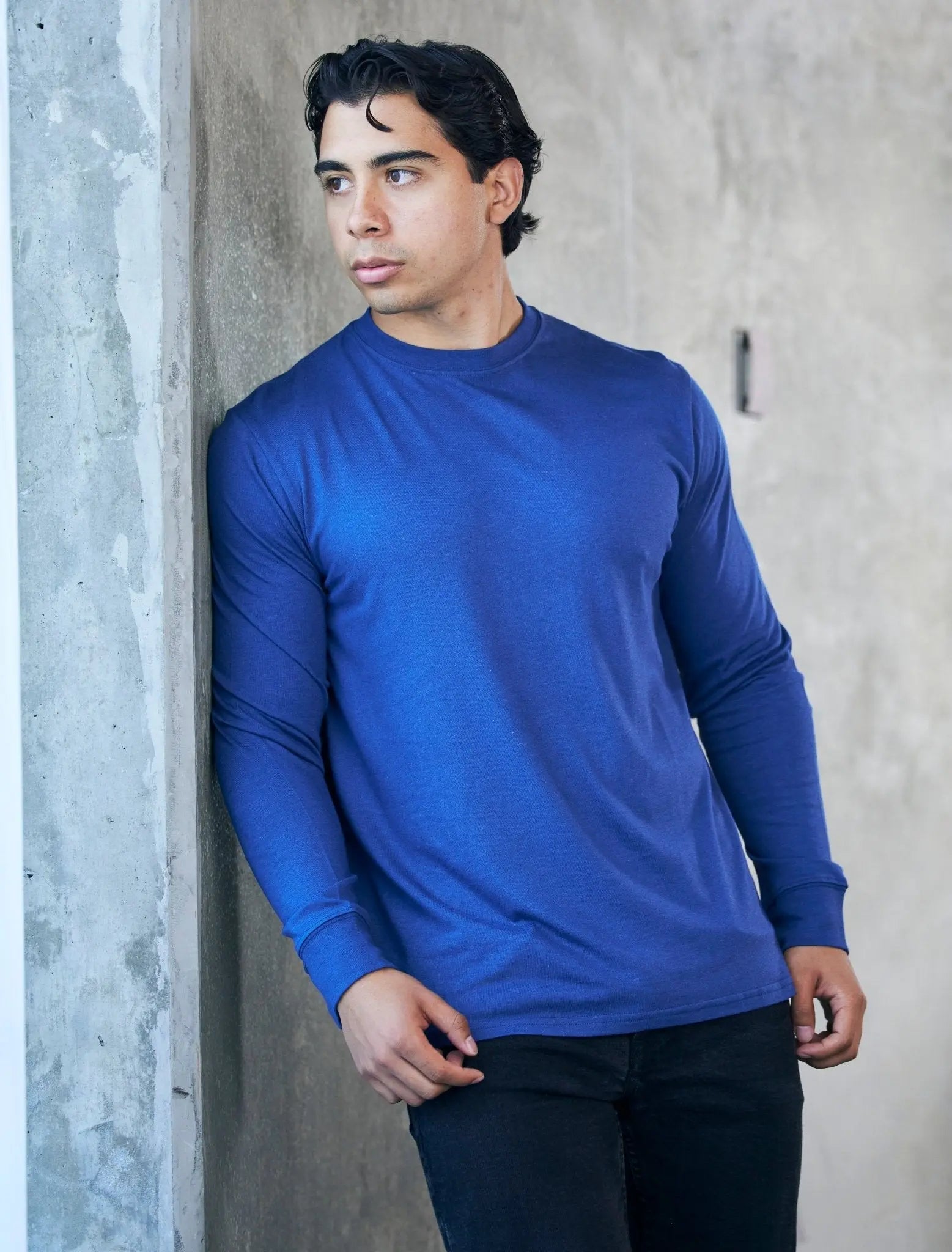 Men's Bamboo Viscose/Organic Cotton Long Sleeve T-Shirt Spun Bamboo