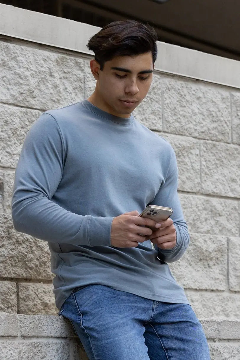 Men's Bamboo Viscose/Organic Cotton Long Sleeve T-Shirt - Blade & Thread