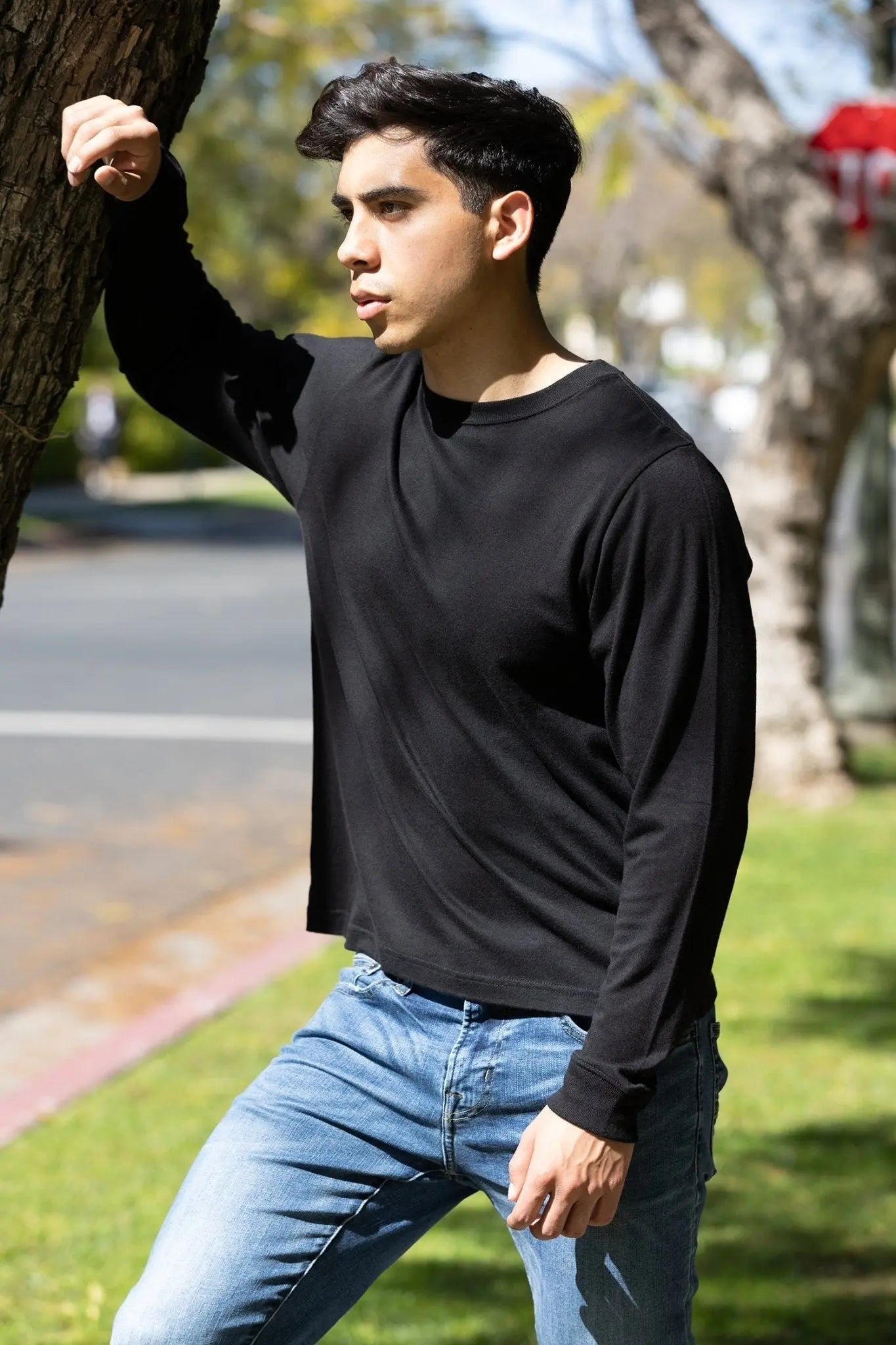 Men's Bamboo Viscose/Organic Cotton Long Sleeve T-Shirt - Blade & Thread
