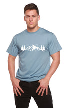 Men's Bamboo Viscose/Organic Cotton Short Sleeve T-Shirt with Print Mauna Kea Spun Bamboo