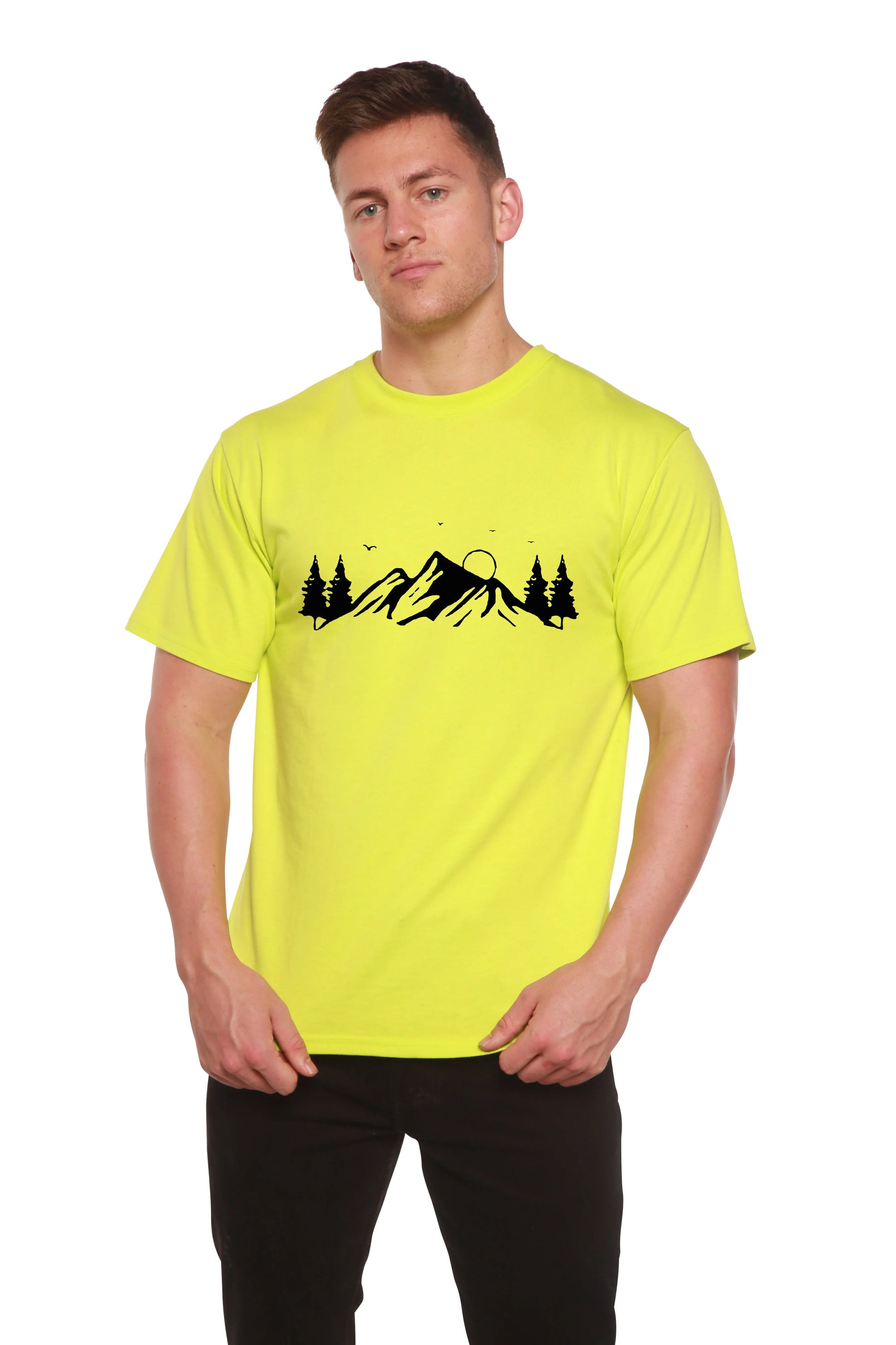 Men's Bamboo Viscose/Organic Cotton Short Sleeve T-Shirt with Print Mauna Kea Spun Bamboo