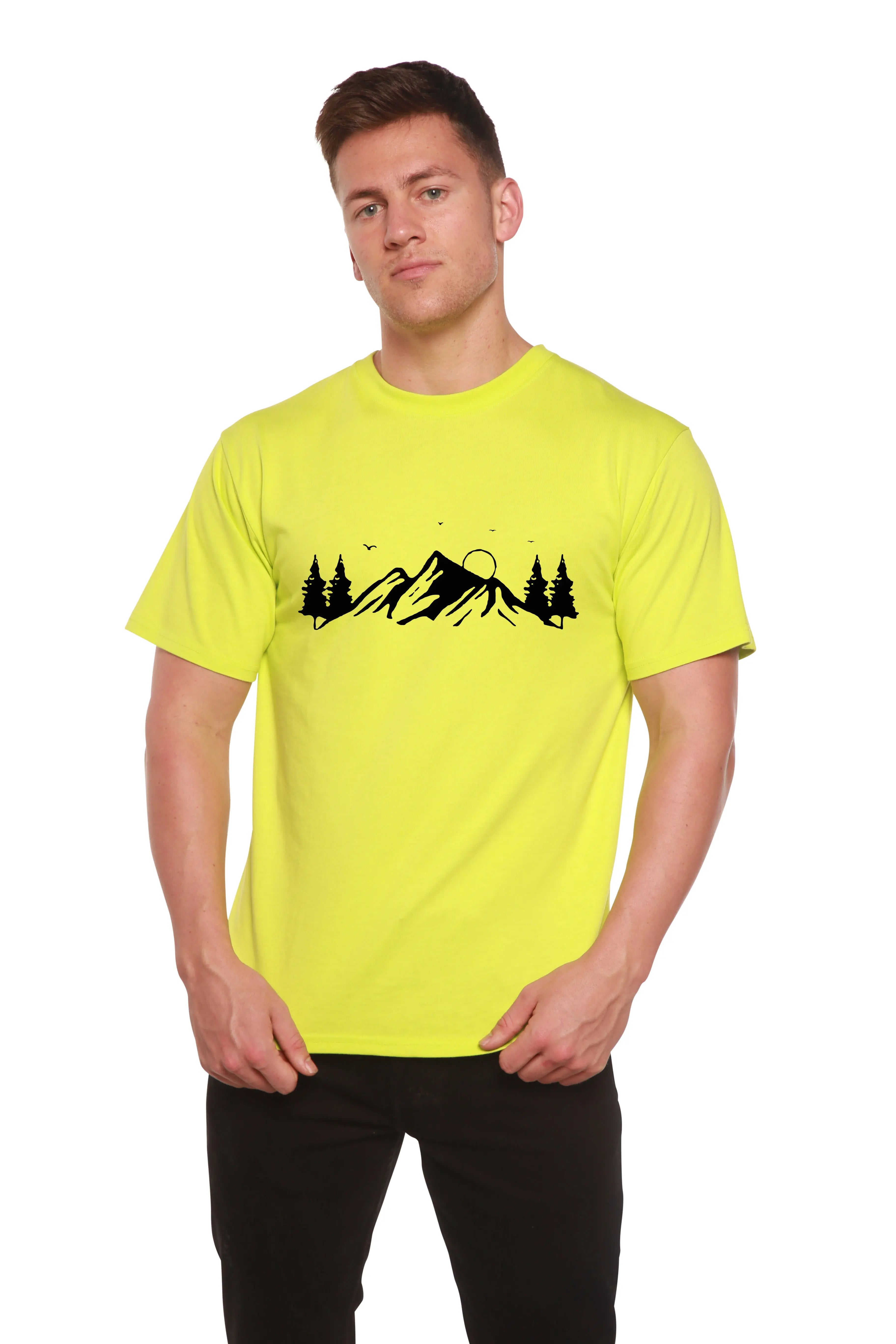 Men's Bamboo Viscose/Organic Cotton Short Sleeve T-Shirt with Print Mauna Kea Spun Bamboo