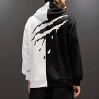 Men'S Casual Fashion Color-Blocking Sweater Long-Sleeved Sports Hooded Top Men'S Clothing Any Means Necessary Clothing