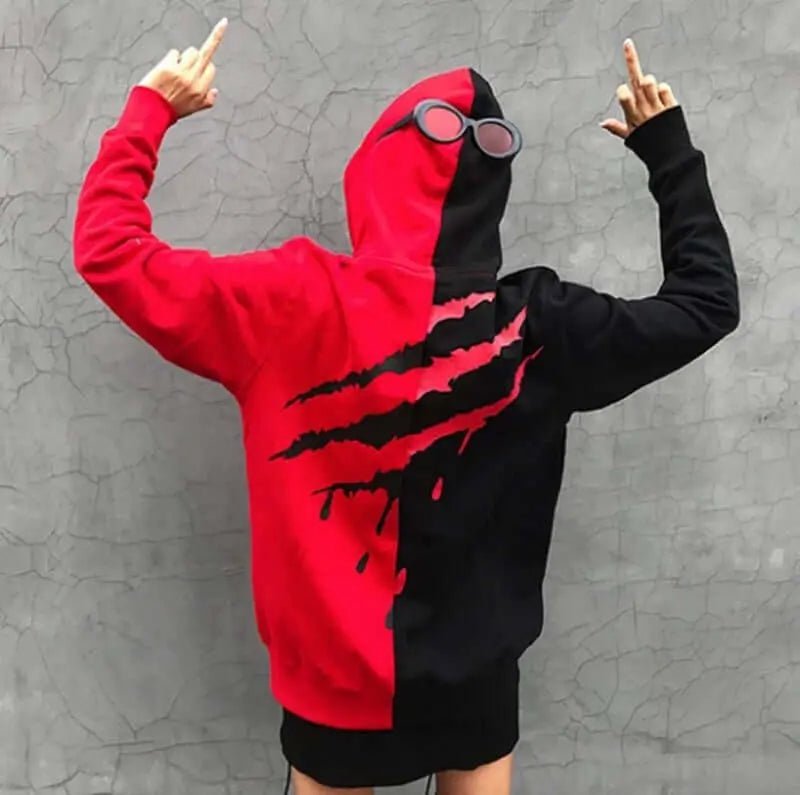 Men'S Casual Fashion Color-Blocking Sweater Long-Sleeved Sports Hooded Top Men'S Clothing - Blade & Thread