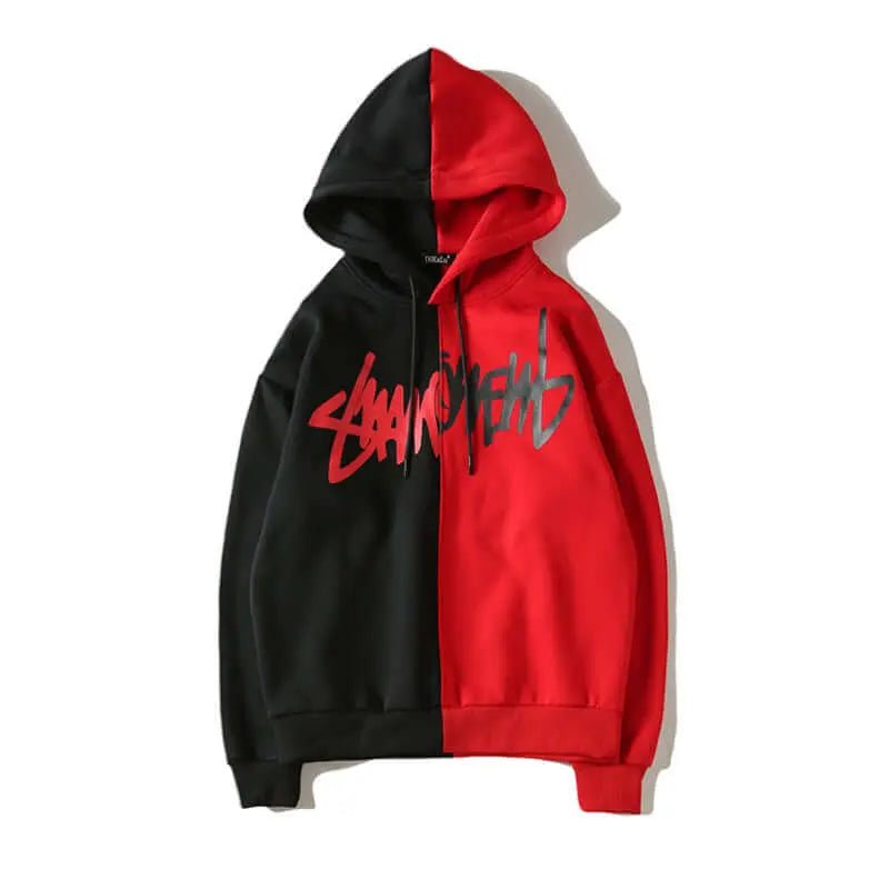 Men'S Casual Fashion Color-Blocking Sweater Long-Sleeved Sports Hooded Top Men'S Clothing - Blade & Thread
