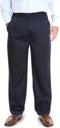 Mens Elastic Waist Pants for Seniors | Navy Mens Elastic Waist Dress Pants | Loose Fit Adaptive Pull on Jeans for Men Blade & Thread