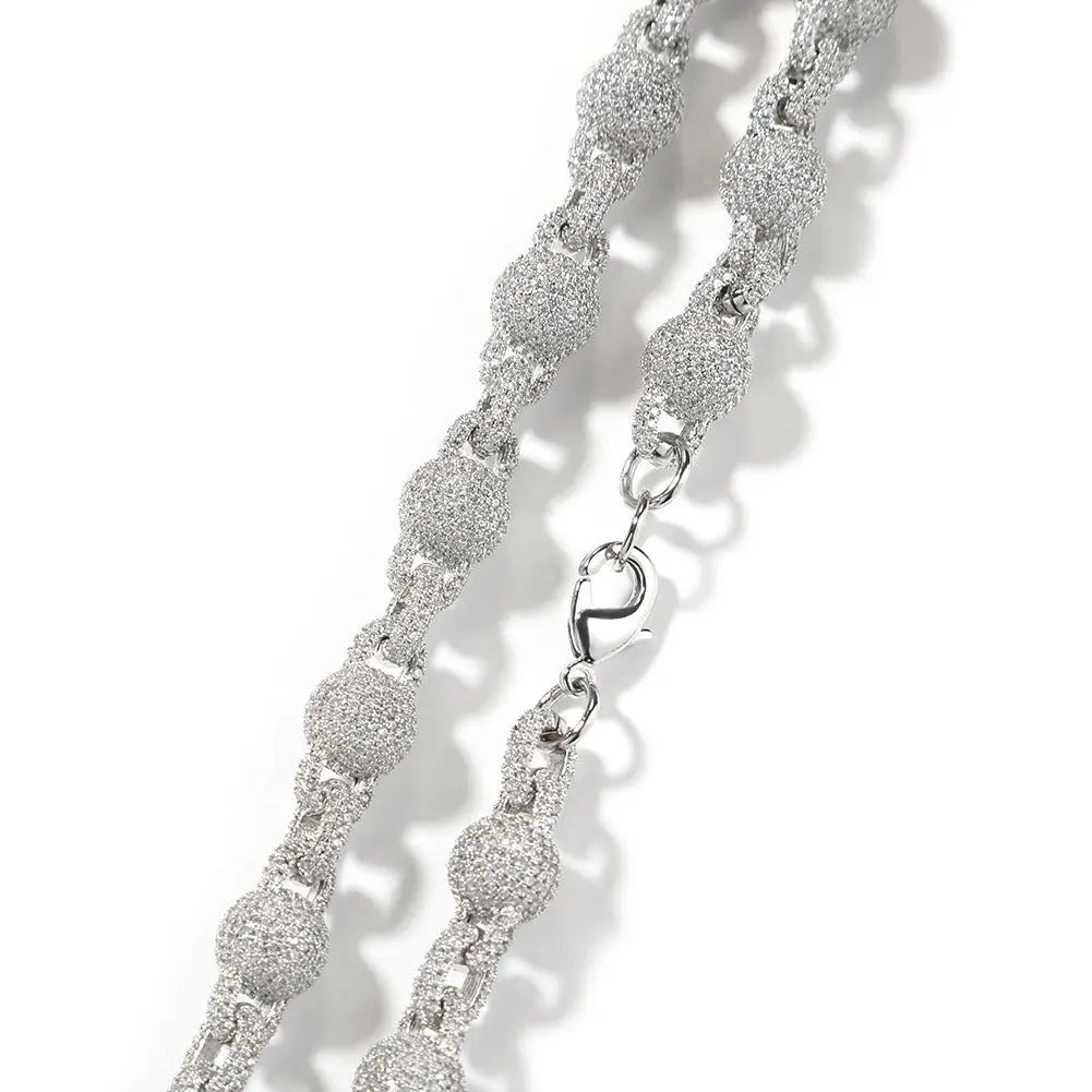 mens gold 5A Zirconia Ball chain necklace - Blade & Thread