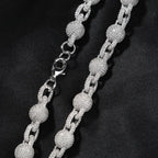 mens gold 5A Zirconia Ball chain necklace nowadaysfashion