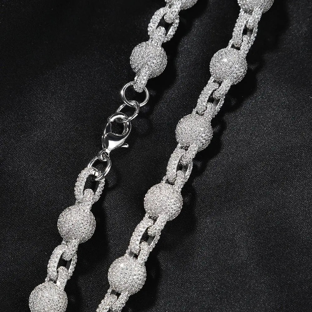 mens gold 5A Zirconia Ball chain necklace - Blade & Thread