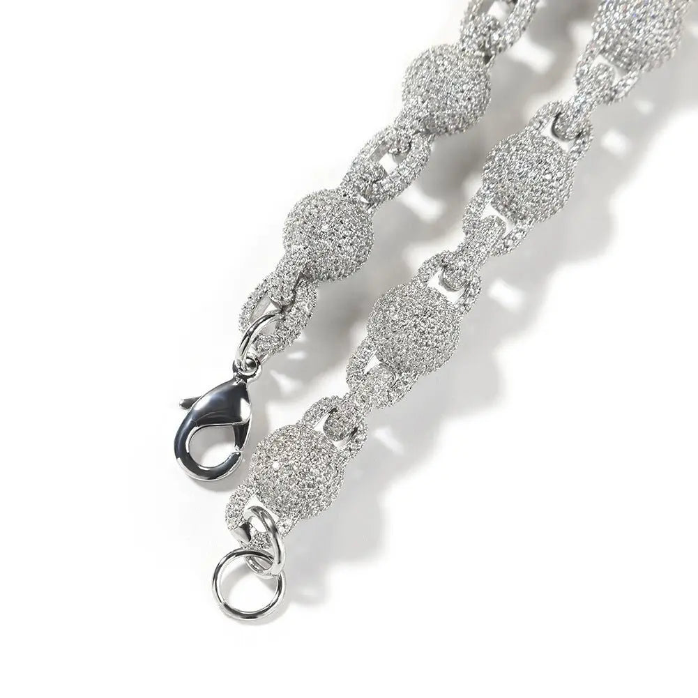mens gold 5A Zirconia Ball chain necklace - Blade & Thread