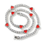 mens gold chain Colorful love tennis necklace nowadaysfashion