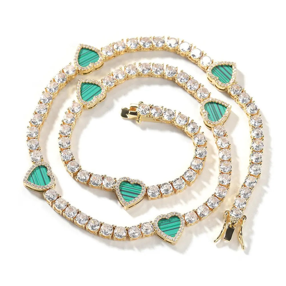 mens gold chain Colorful love tennis necklace nowadaysfashion