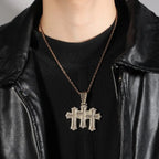 mens gold chain cross diamond-studded necklace nowadaysfashion