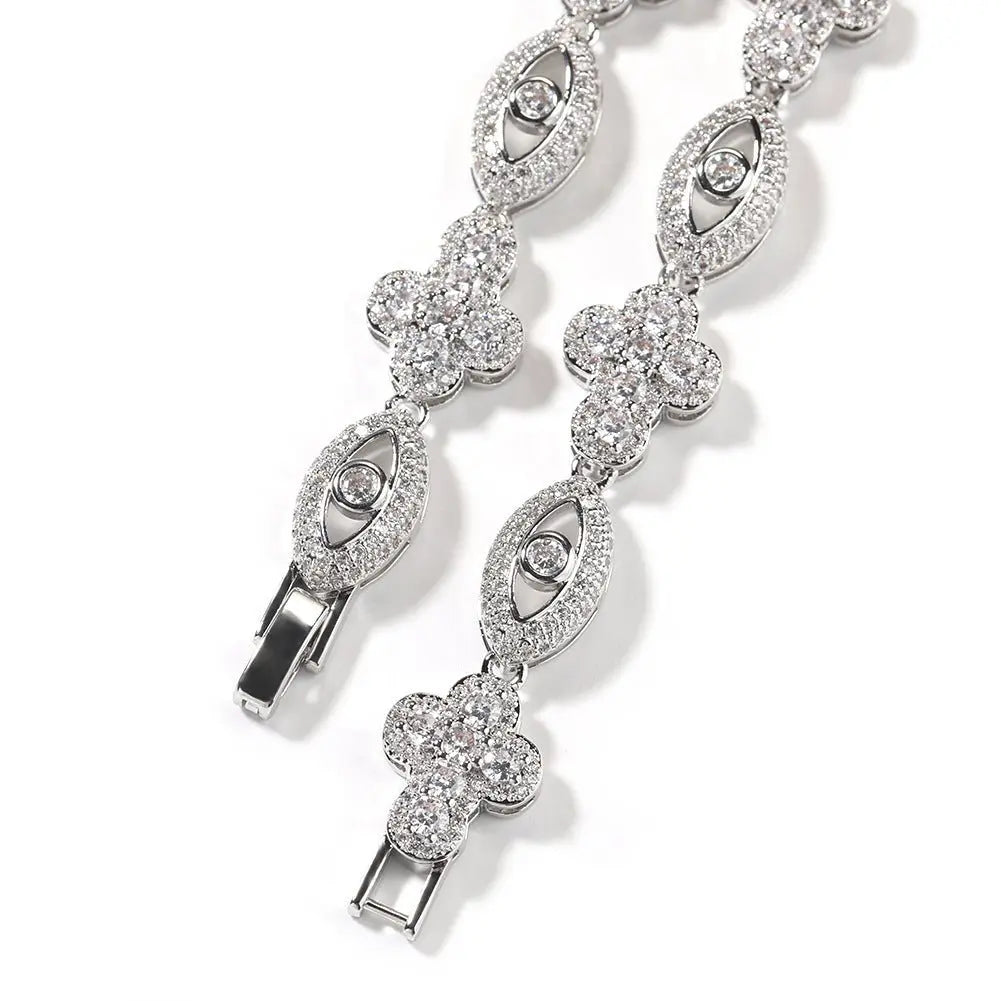 mens gold chain Diamond eye cross necklace - Blade & Thread